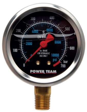 Exemplarische Darstellung: Glycerinmanometer, senkrecht (Power Team Typ 9040 E)