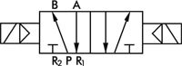 Schematic symbol: 5/2-way solenoid pulse valve